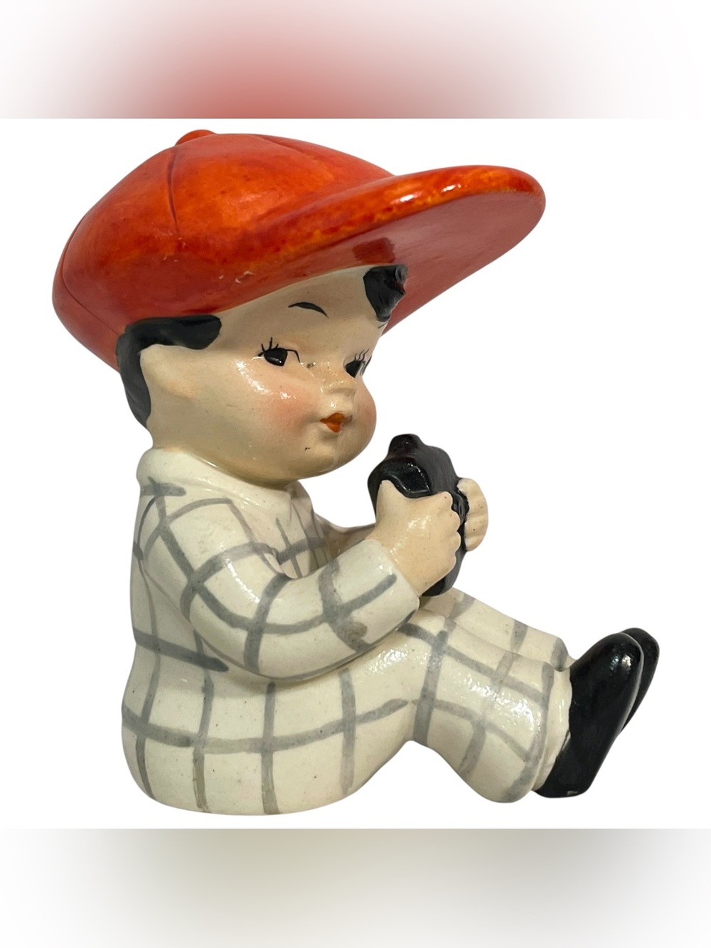 Vintage 1940s Goebel Germany Porcelain Child Photographer Kitschy Figurine